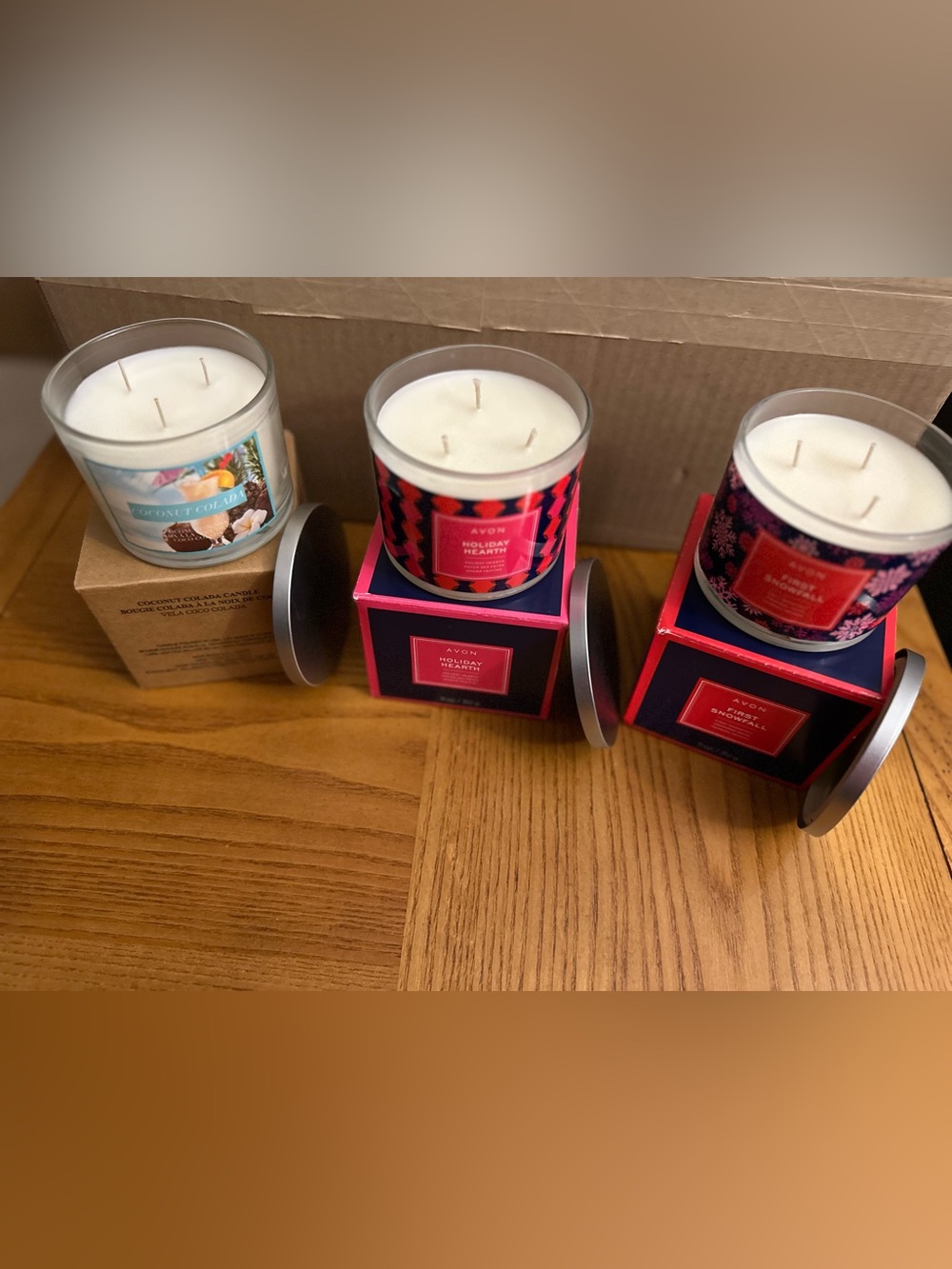 3 Wick Candles BUNDLE NIB Three Different Scents AVON NIB